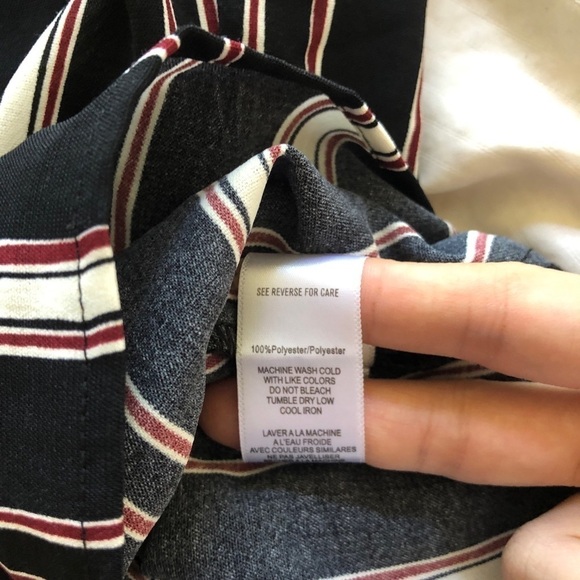 Bishop + Young Blue Stripe Asymmetrical Ruffle Top - Picture 8 of 8